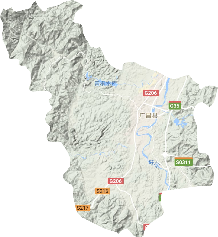 旴江镇地形地图
