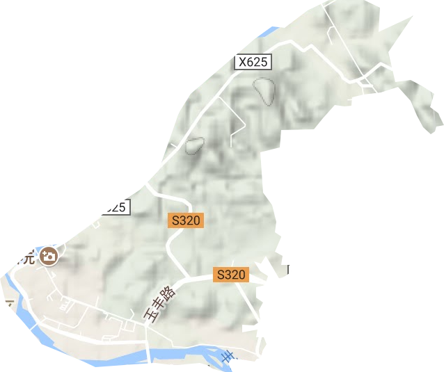 水南街道地形地图