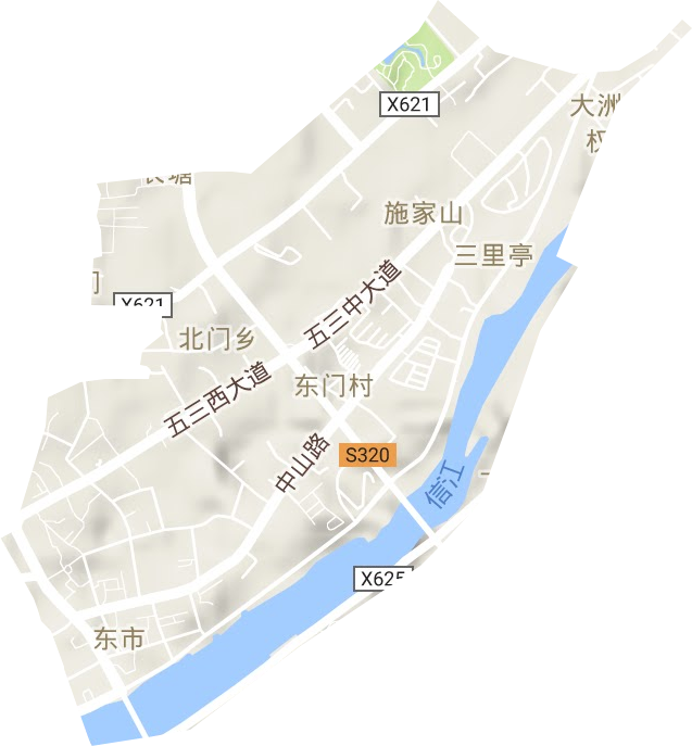 东市街道地形地图