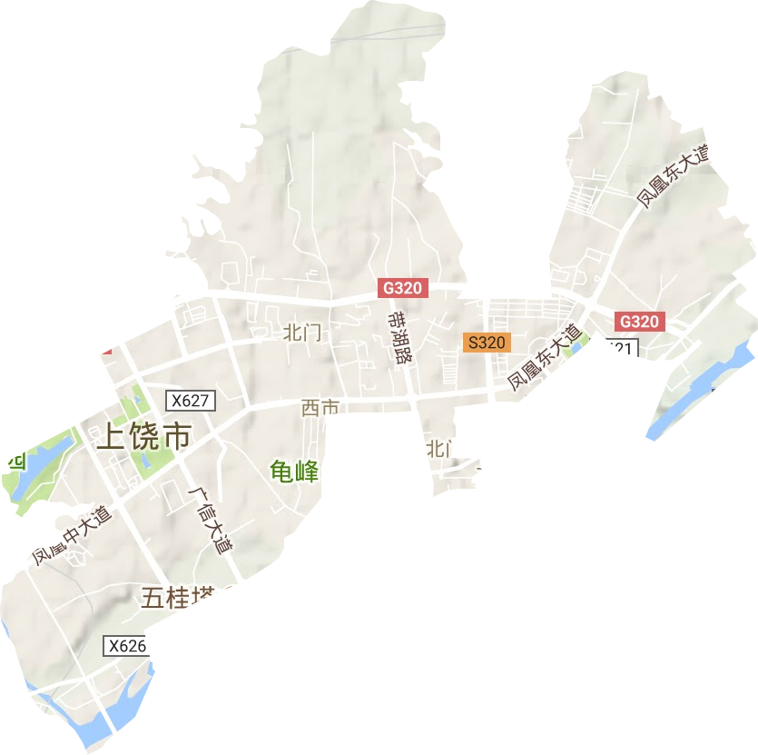 北门街道地形地图