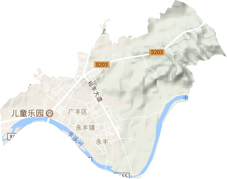永丰街道地形地图