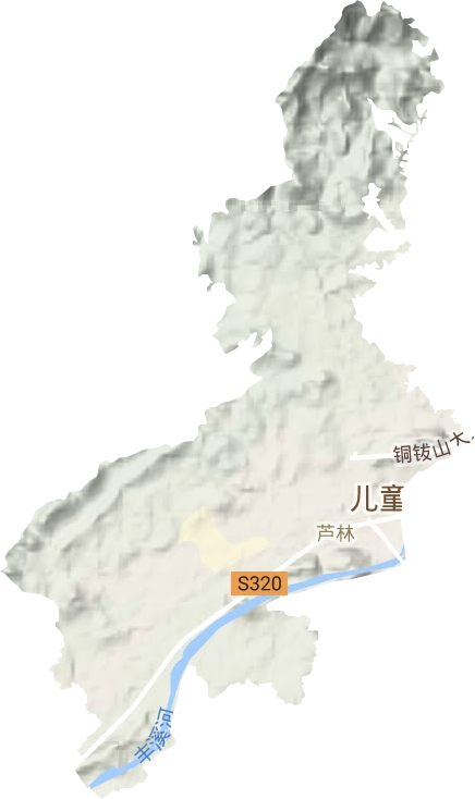 芦林街道地形地图