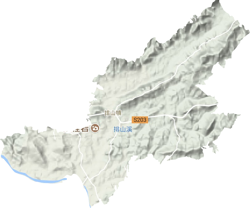 排山镇地形地图