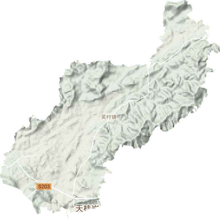 吴村镇地形地图