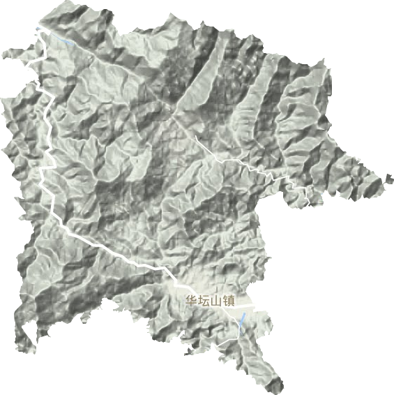 华坛山镇地形地图