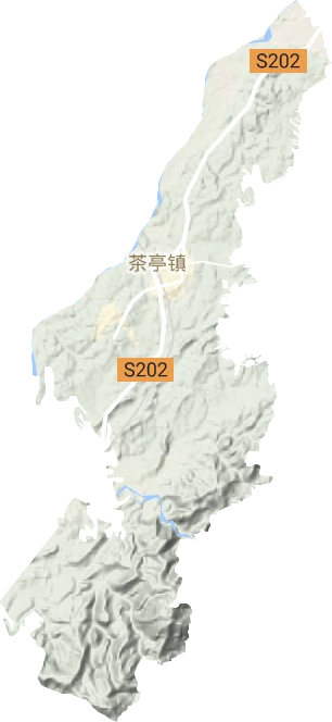 茶亭镇地形地图