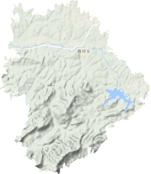 尊桥乡地形地图