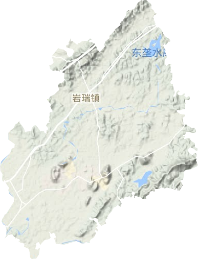 岩瑞镇地形地图