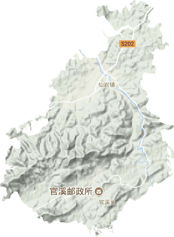仙岩镇地形地图