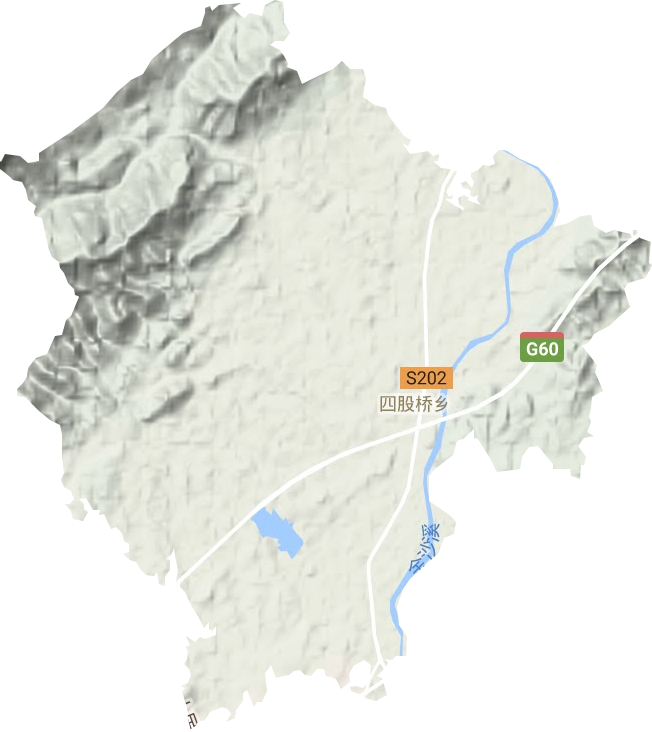 四股桥乡地形地图