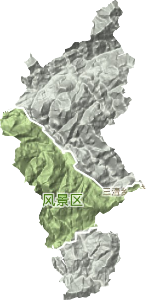 三清乡地形地图