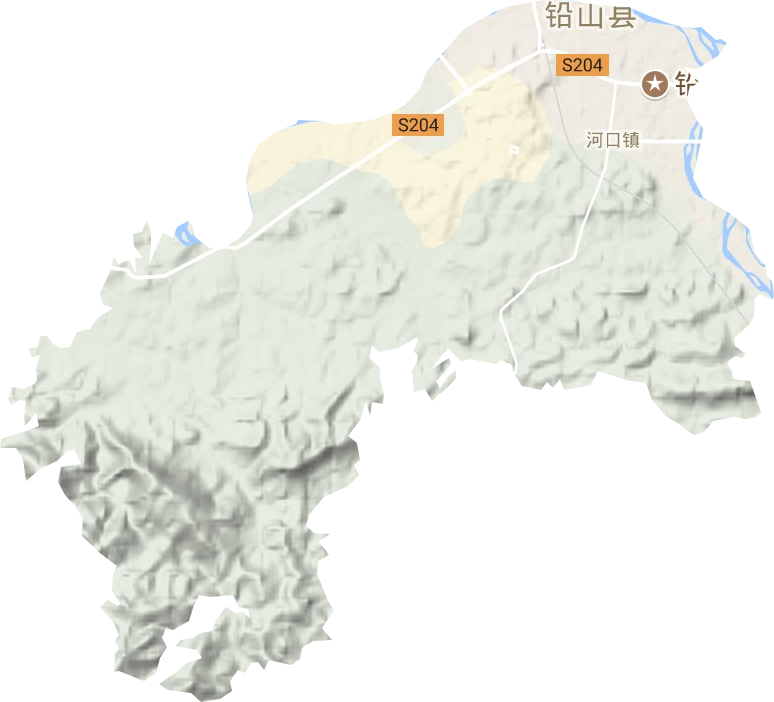 河口镇地形地图