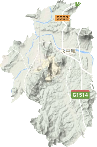 永平镇地形地图