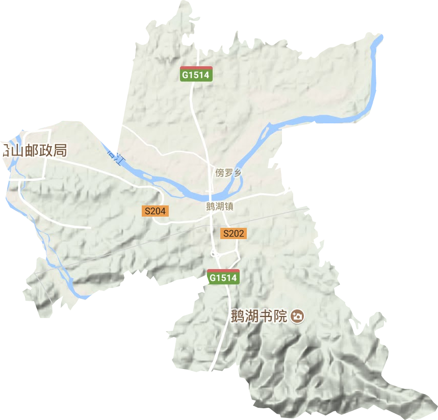 鹅湖镇地形地图