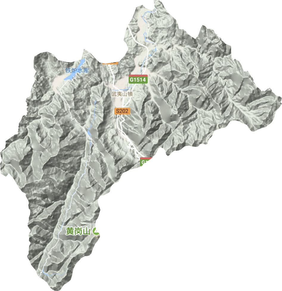 武夷山镇地形地图
