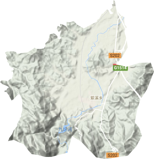 紫溪乡地形地图