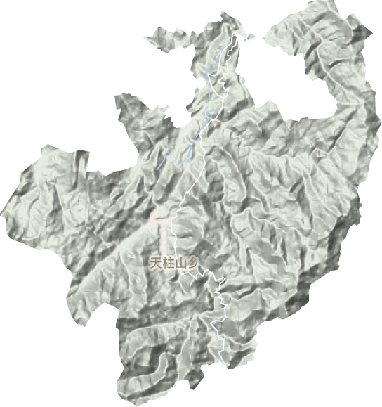 天柱山乡地形地图