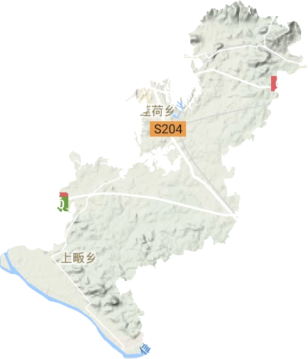 莲荷乡地形地图