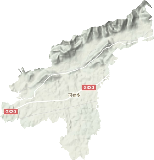 司铺乡地形地图