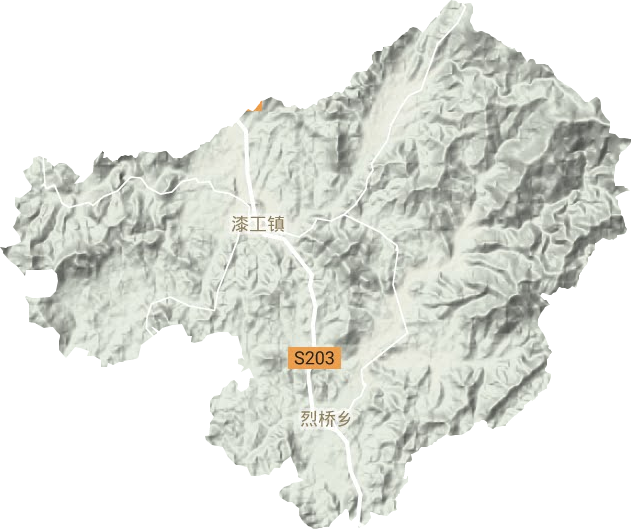 漆工镇地形地图