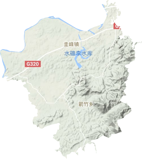 圭峰镇地形地图