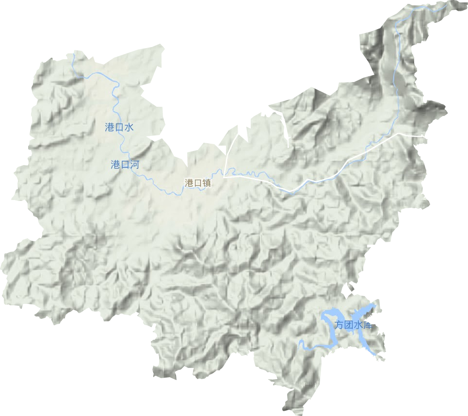 港口镇地形地图