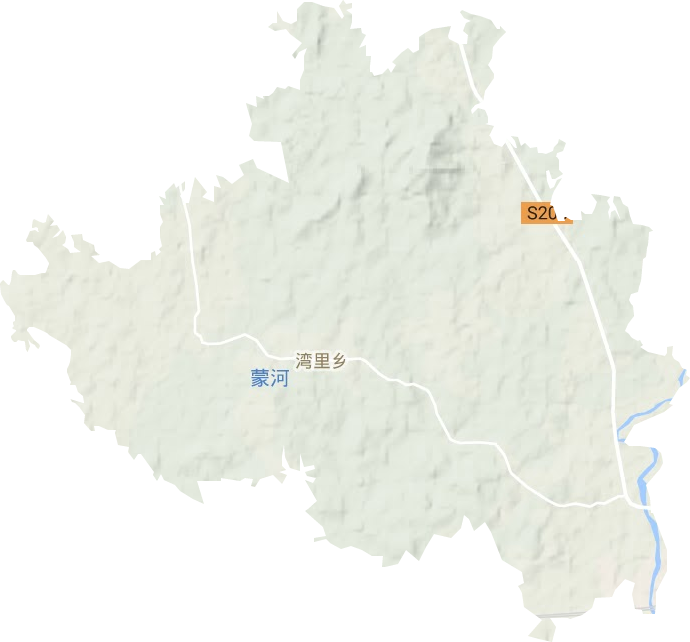 湾里乡地形地图