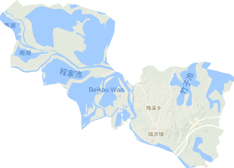 瑞洪镇地形地图