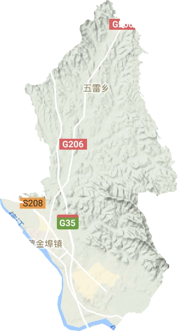 黄金埠镇地形地图