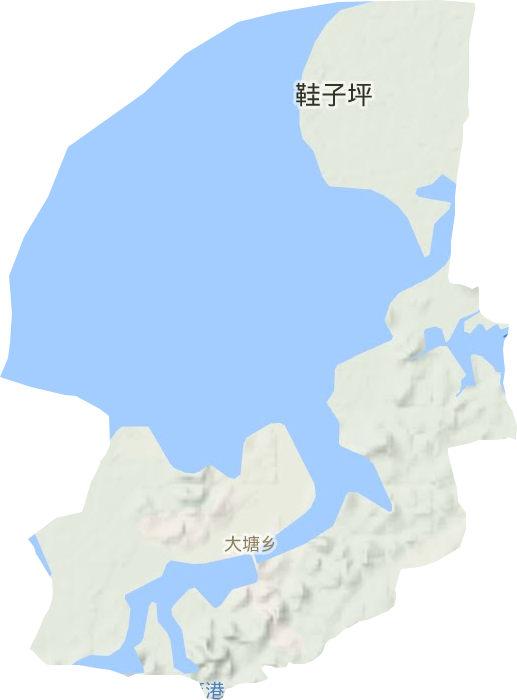 大塘乡地形地图