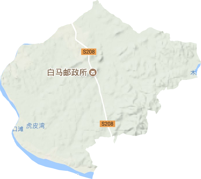 白马桥乡地形地图