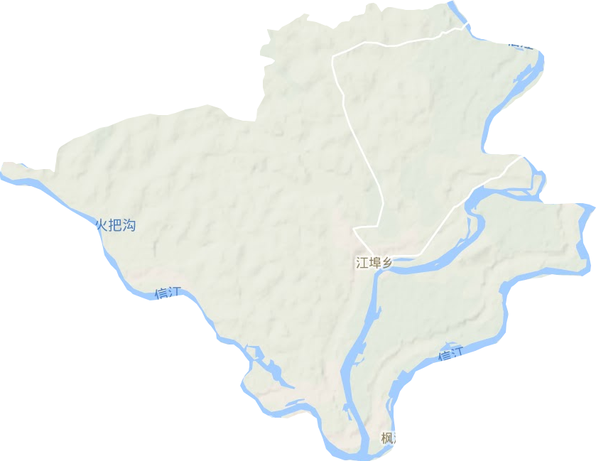 江埠乡地形地图