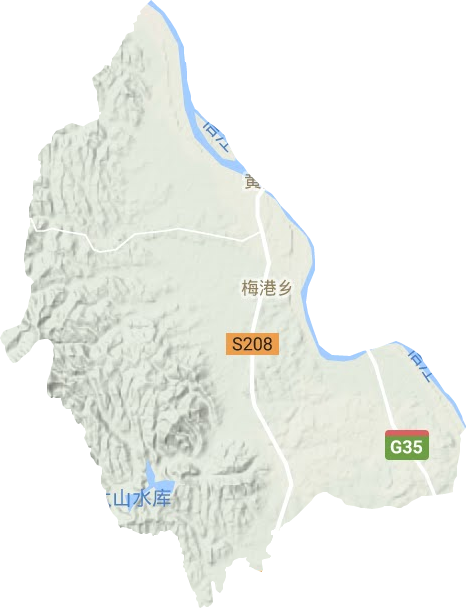 梅港乡地形地图