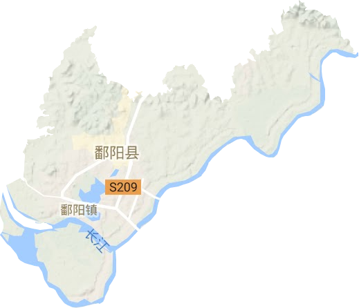 鄱阳镇地形地图