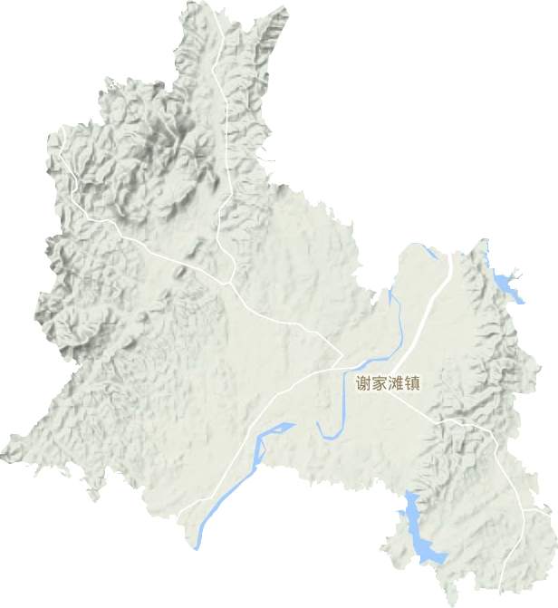 谢家滩镇地形地图