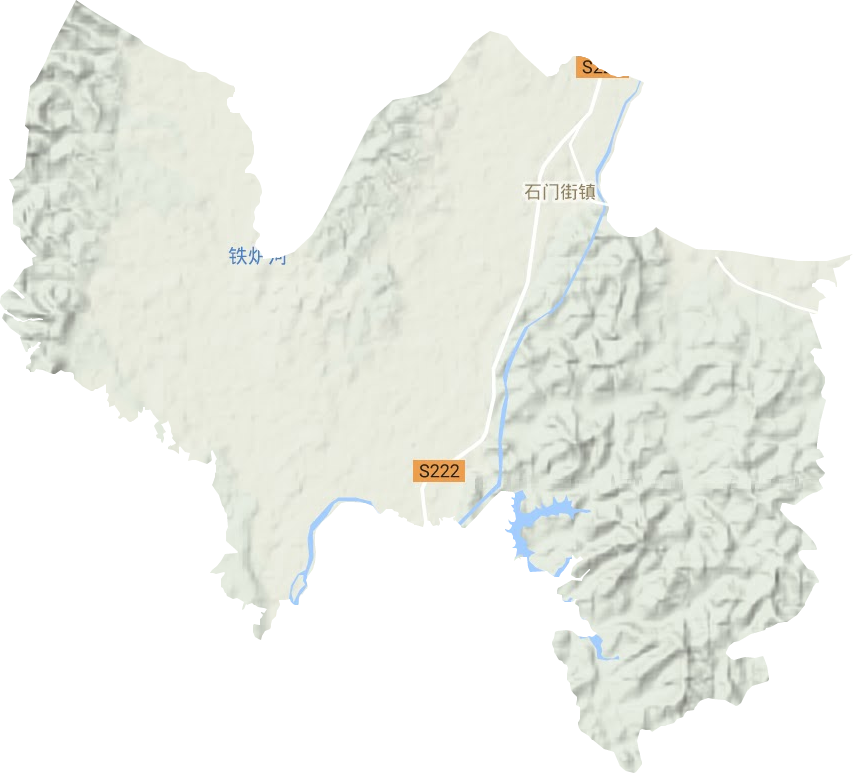 石门街镇地形地图