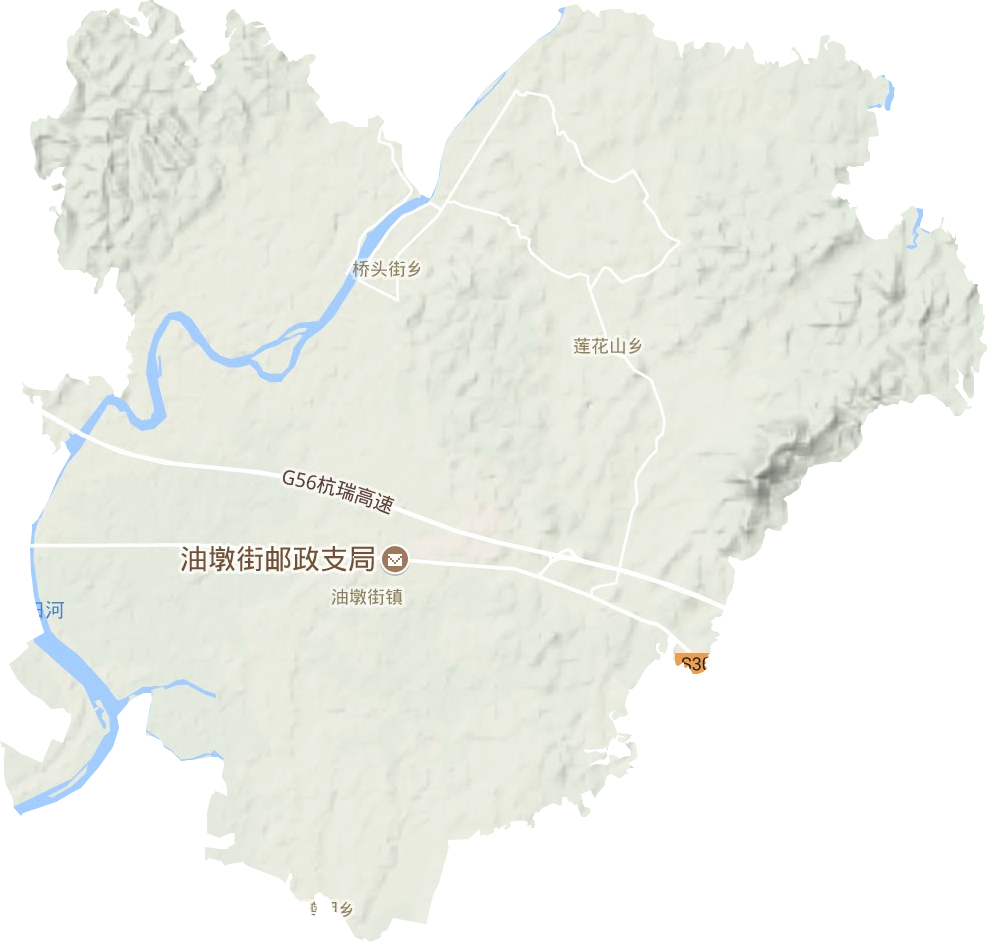 油墩街镇地形地图