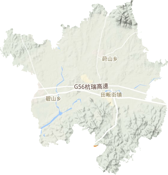 田畈街镇地形地图
