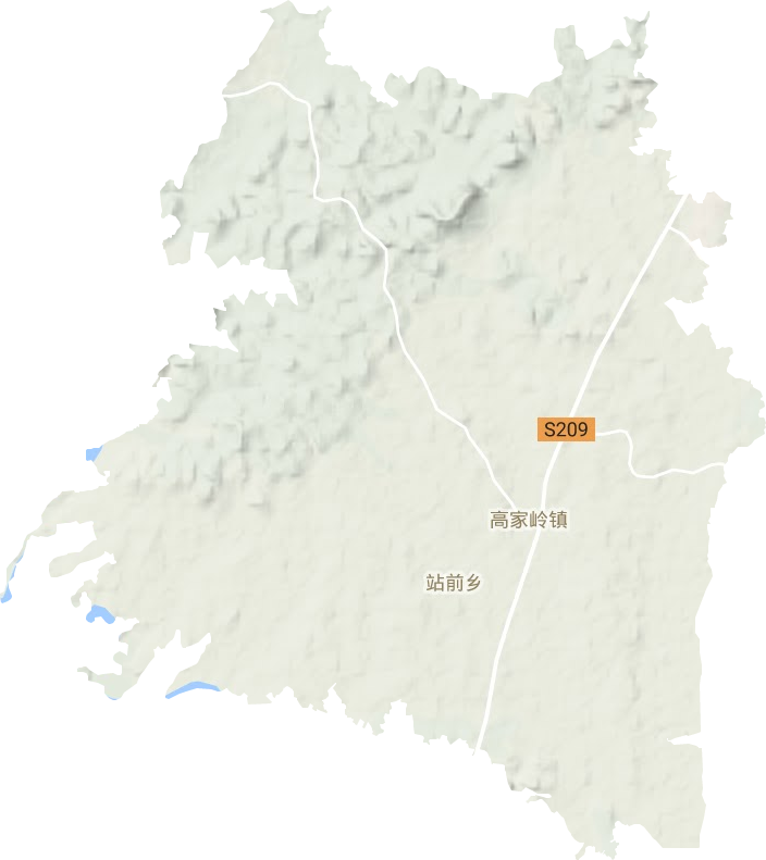 高家岭镇地形地图