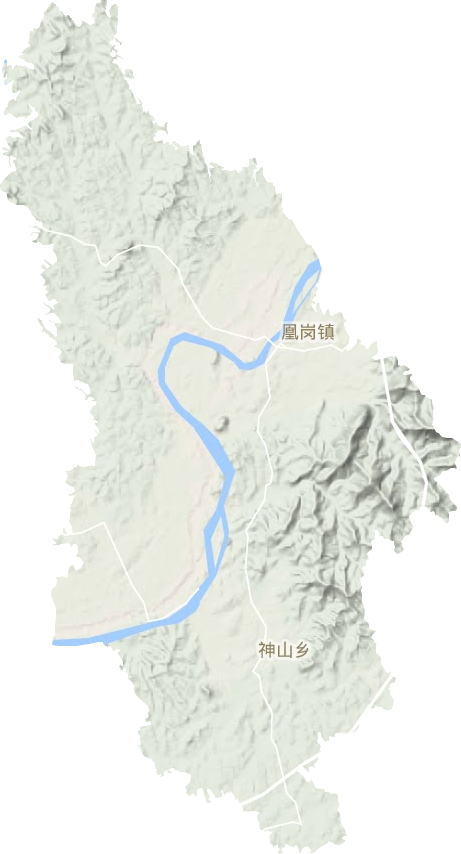 凰岗镇地形地图