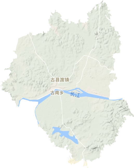 古县渡镇地形地图