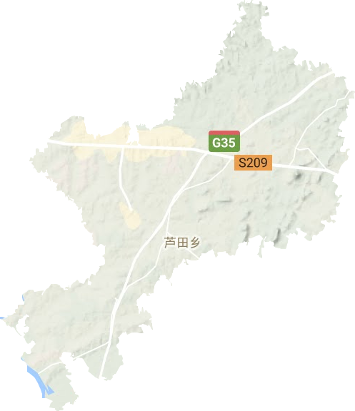 芦田乡地形地图