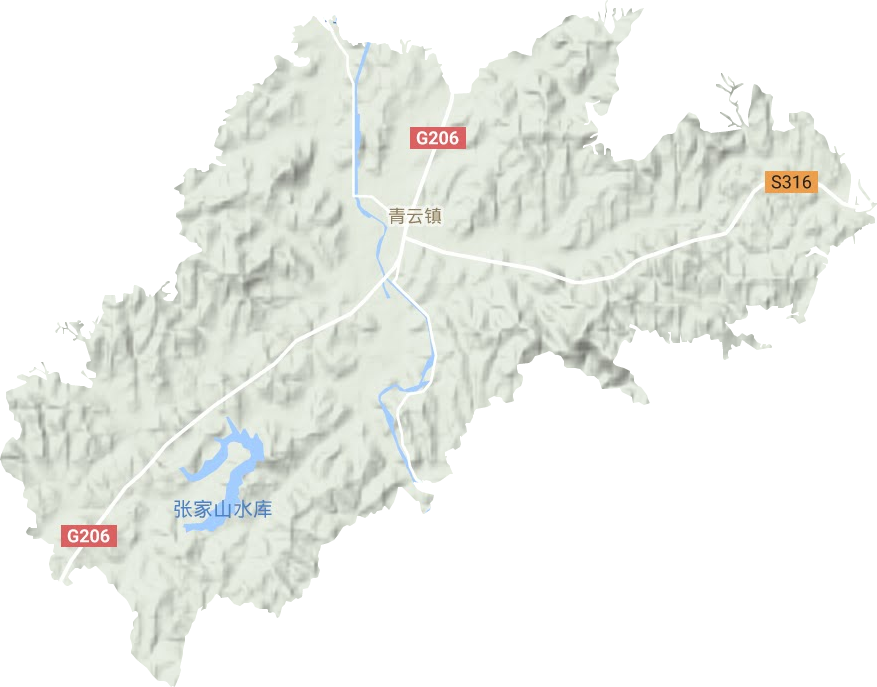 青云镇地形地图
