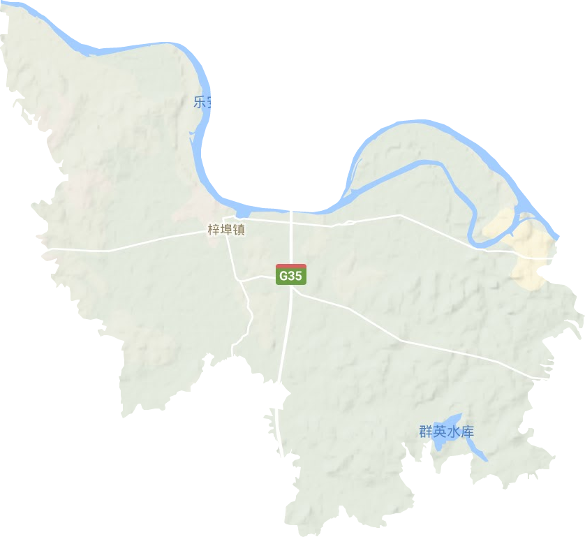 梓埠镇地形地图