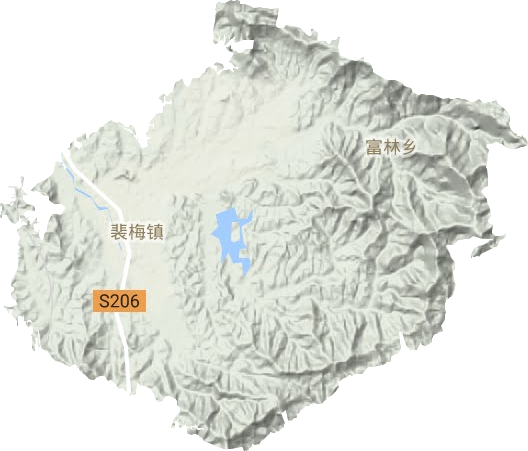 裴梅镇地形地图