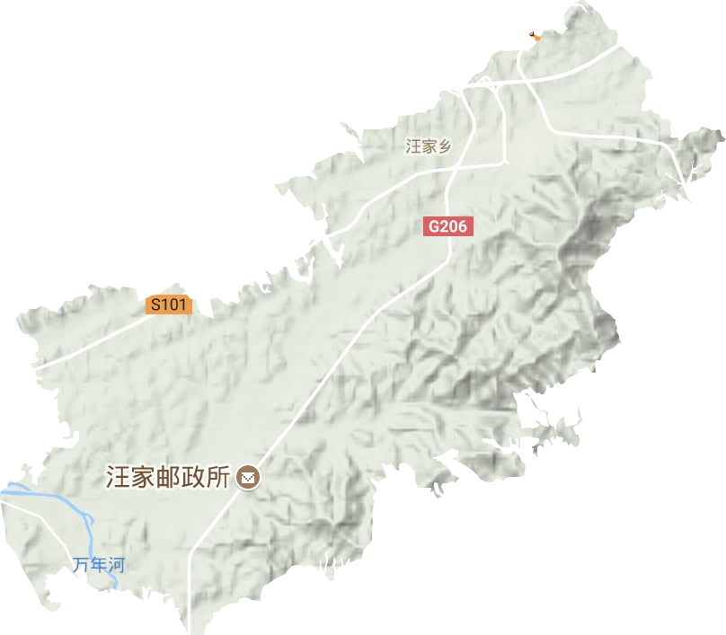 汪家乡地形地图