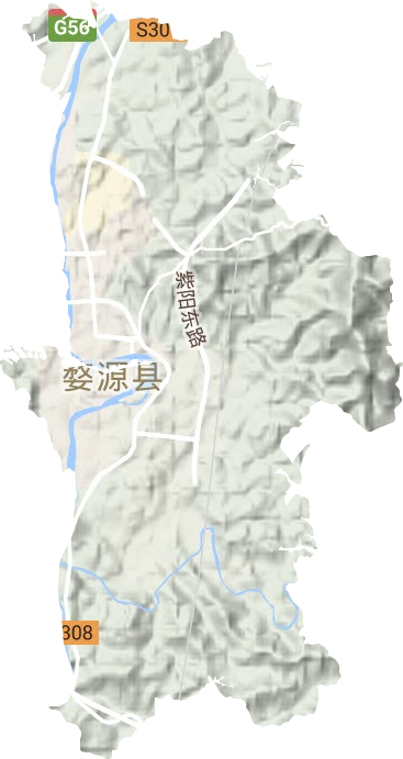 蚺城街道地形地图