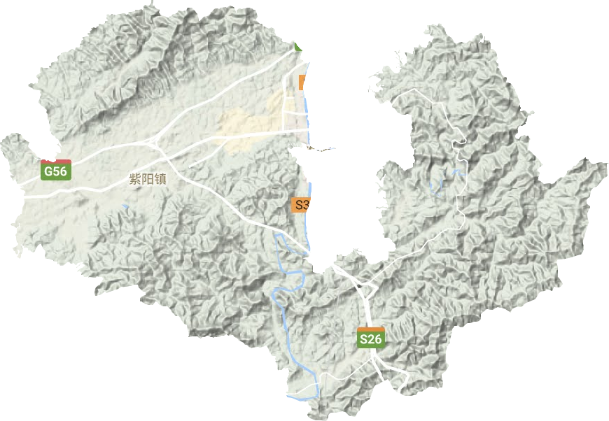 紫阳镇地形地图