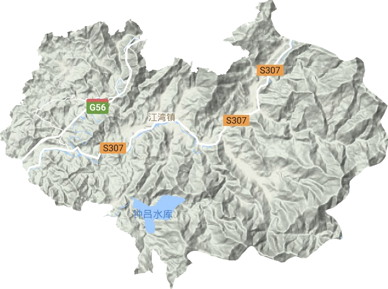 江湾镇地形地图