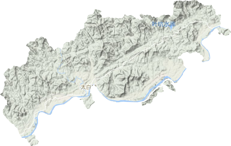 太白镇地形地图